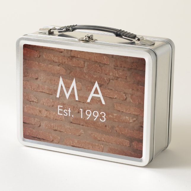 Piedra de ladrillo rústico marrón añadir nombre fe (Anverso)