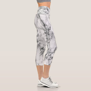 Piedra de mármol blanco Capri Leggings Diseño mode