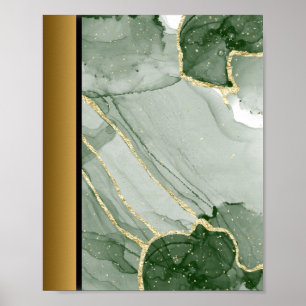 Piedra de mármol blanco verde / arte de borde dora