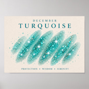 Piedra de nacimiento de diciembre Turquesa Arte A4