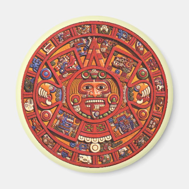 Piedra del calendario azteca - imán (Frente)