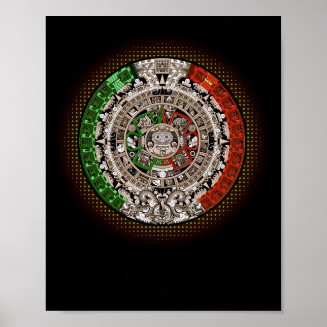 Piedra del Sol Calendario Azteca Talla de Arte Mex (Frente)