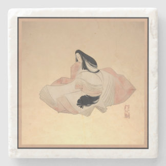 Piedra Delicado grabado japonés antiguo en posavasos de m