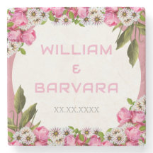 Diseño de posavasos de bebida floral elegante rosa