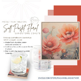 Piedra Diseño Floral de Pastel Suave Posavasos Cuadrado d