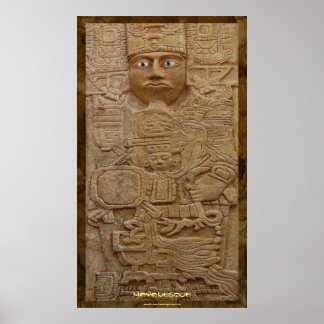 Piedra maya tallando arte