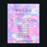 Piedra opaca púrpura rosa holográfica FAUX Flyer<br><div class="desc">volante de artista profesional de maquillaje en salón de belleza</div>