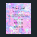 Piedra opaca púrpura rosa holográfica FAUX Flyer<br><div class="desc">volante de artista profesional de maquillaje en salón de belleza</div>