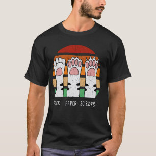 Piedra Papel Tijeras Garras de Gato Camiseta Juego