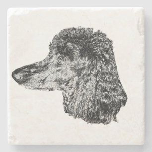 Piedra Posavasos Cabeza de Perro – Retrato Detallado en B