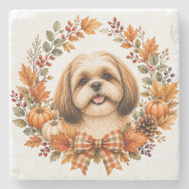 Piedra Posavasos Corona de Otoño Shih Tzu