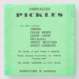 Piedra Posavasos de anuncio vintage de Pickles sin rival