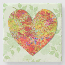 Posavasos de Arte Floral Vintage Corazón