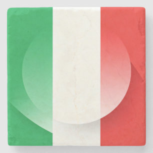 Piedra Posavasos de bandera italiana minimalista