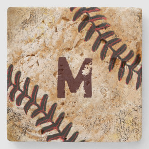 Piedra Posavasos de béisbol con número de jersey o monogr