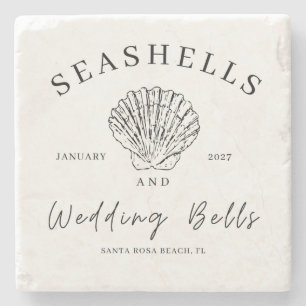 Piedra Posavasos de conchas y campanas de boda