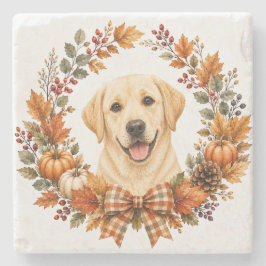 Piedra Posavasos de corona de otoño de Labrador