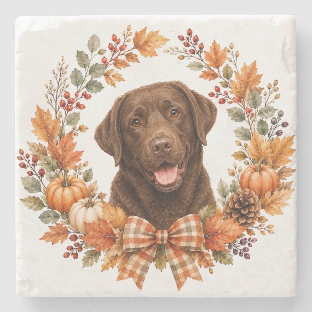 Piedra Posavasos de Labrador Chocolate (Anverso)