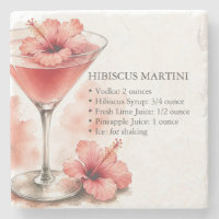 Posavasos de licor de Martini de Hibisco
