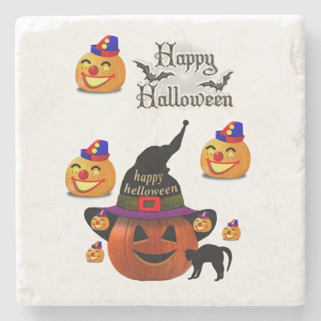 Piedra Posavasos de mármol de Halloween (Anverso)