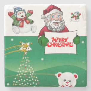 Piedra Posavasos de mármol de Navidad, Feliz Navidad
