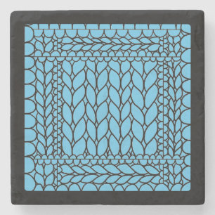 Piedra Posavasos de mármol KNIT PURL AZUL II