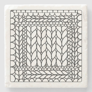 Piedra Posavasos de mármol KNIT PURL BLANCO