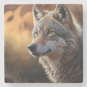 Piedra Posavasos de mármol-Lobo