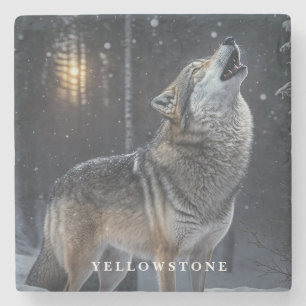 Piedra Posavasos de mármol - Lobo de Yellowstone