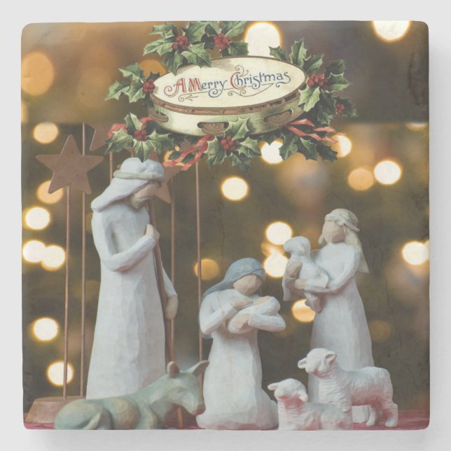 Piedra Posavasos de Mármol Navidad (Anverso)