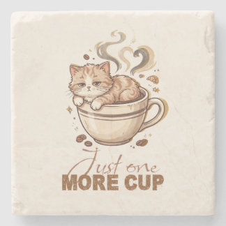 Piedra Posavasos de mármol para gatos divertidos con una