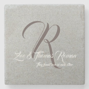 Piedra Posavasos de mármol personalizado para la familia