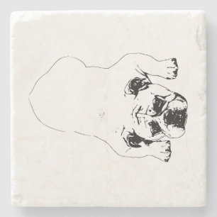 Piedra Posavasos de mesa de alegría de Bulldog
