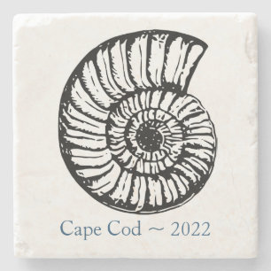 Piedra Posavasos de recuerdo de Cape Cod - Concha de Ammo