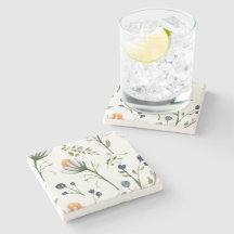 Posavasos Florales de Acuarela Botánica