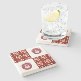 Piedra posavasos patrón y logo de feliz navidad