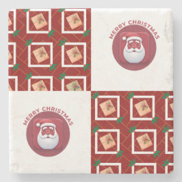 Piedra posavasos patrón y logo de feliz navidad