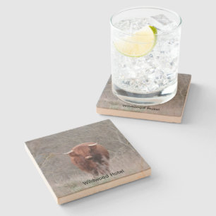 Piedra Posavasos personalizado de vaca de las Highlands