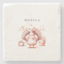 Piedra Posavasos personalizados, decoración de pavo de ot