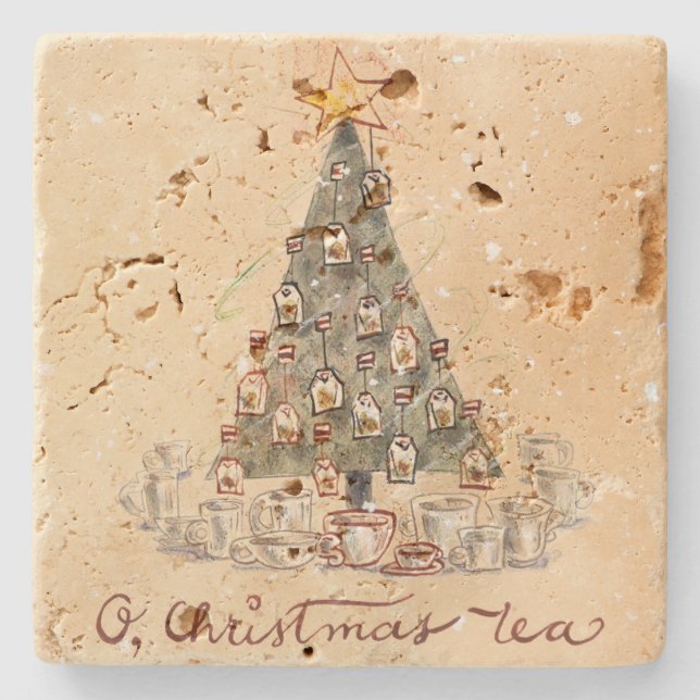 Piedra Posavasos Rustic O, té de Navidad (Anverso)