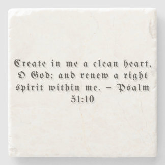 Piedra Psalm 51:10 Posavasos de Regalo