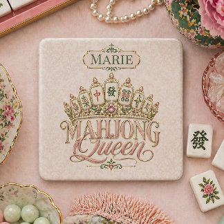 Piedra Regalo personalizado de posavasos Mahjong Queen