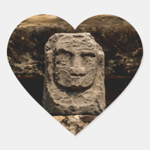 Piedra Totémica Sonriente Pegatinas Corazón