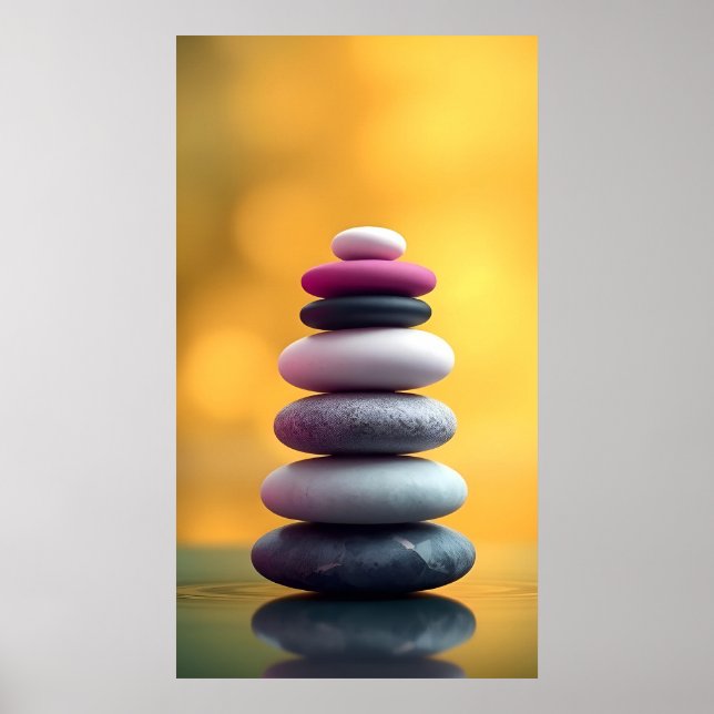Piedras espirituales geométricas de Zen Arte de di (Frente)