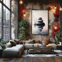 Piedras Zen apiladas y arte de arroyo suave