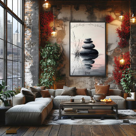Piedras Zen apiladas y arte de arroyo suave