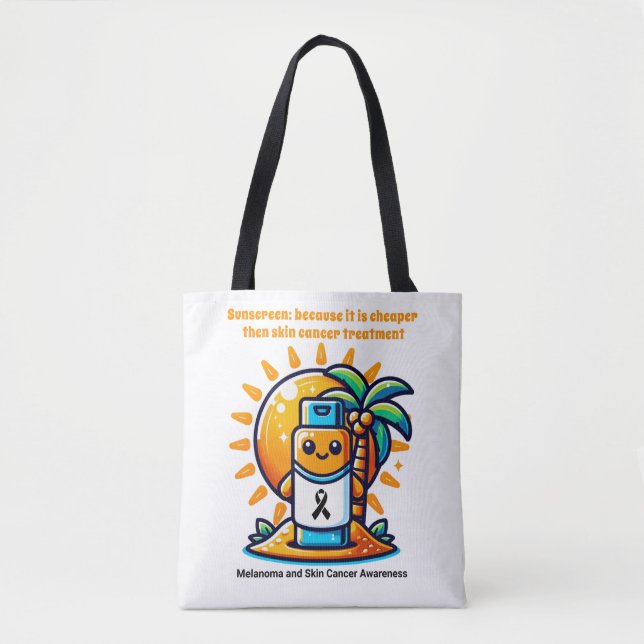 Piel Caner Melanoma Awareness Beach Tote bolsa (Anverso)