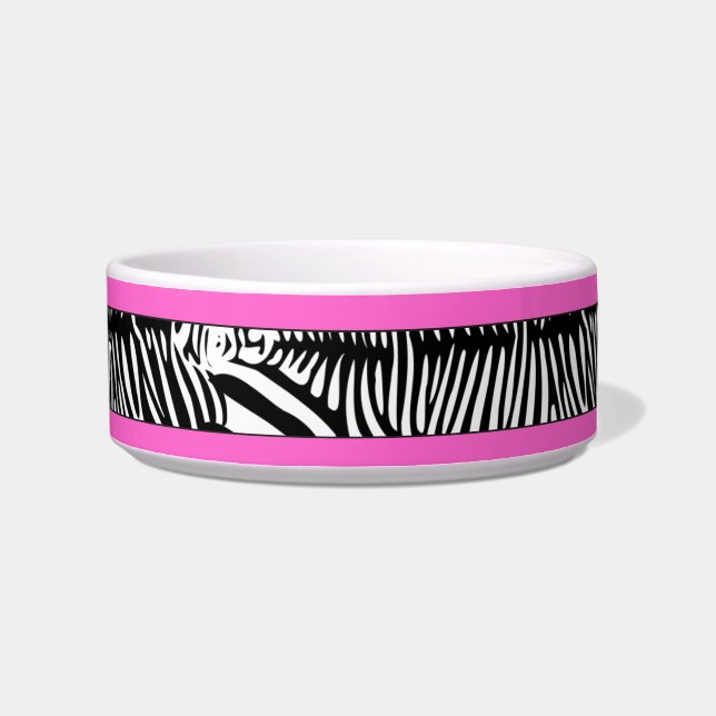 Piel de cebra personalizada Cuenco de gato Kitty T (Derecha)