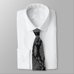 Piel de serpiente gris Imprimir corbata de cuello