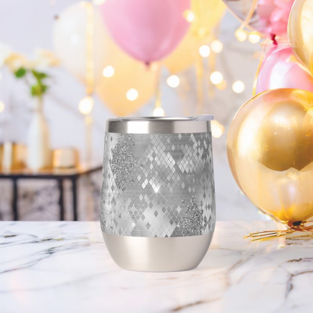 Piel de serpiente Purpurina Glitzy plateado (Despedida de soltero)